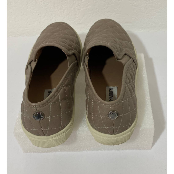 Steve Madden Size 6.5B Khaki Ecentrcq Quilted Comfort Sneakers Loafers Slip-On - Picture 6 of 8